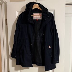 Hunter Navy Hooded Rain Jacket